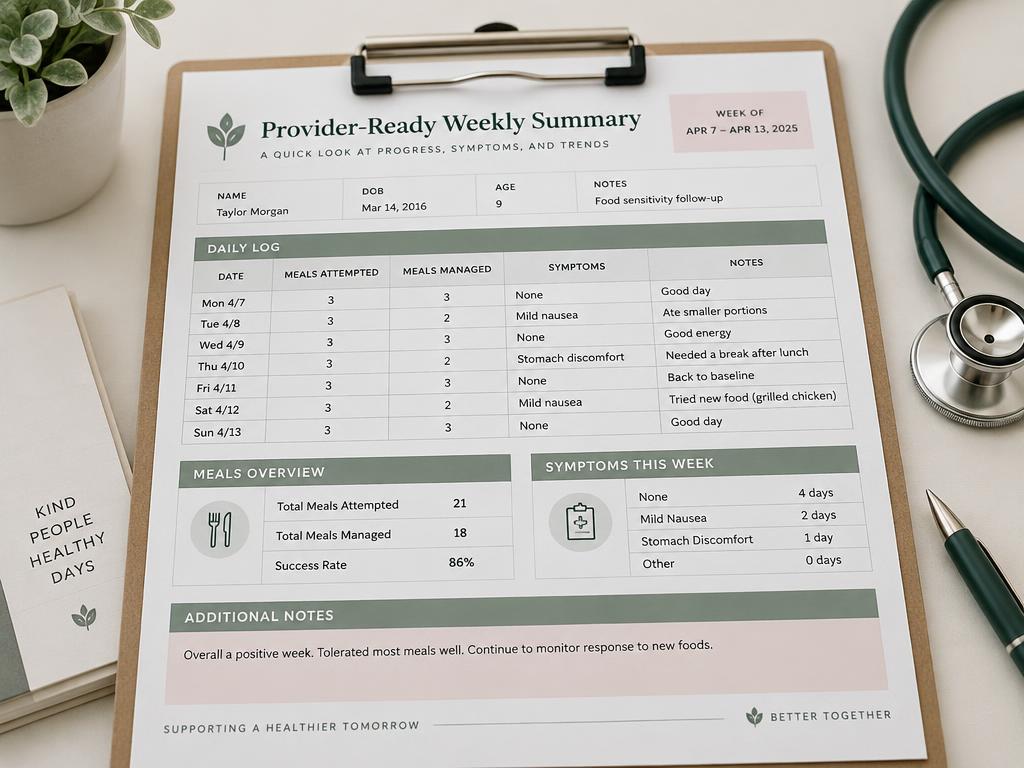 Provider-Ready Weekly Summary